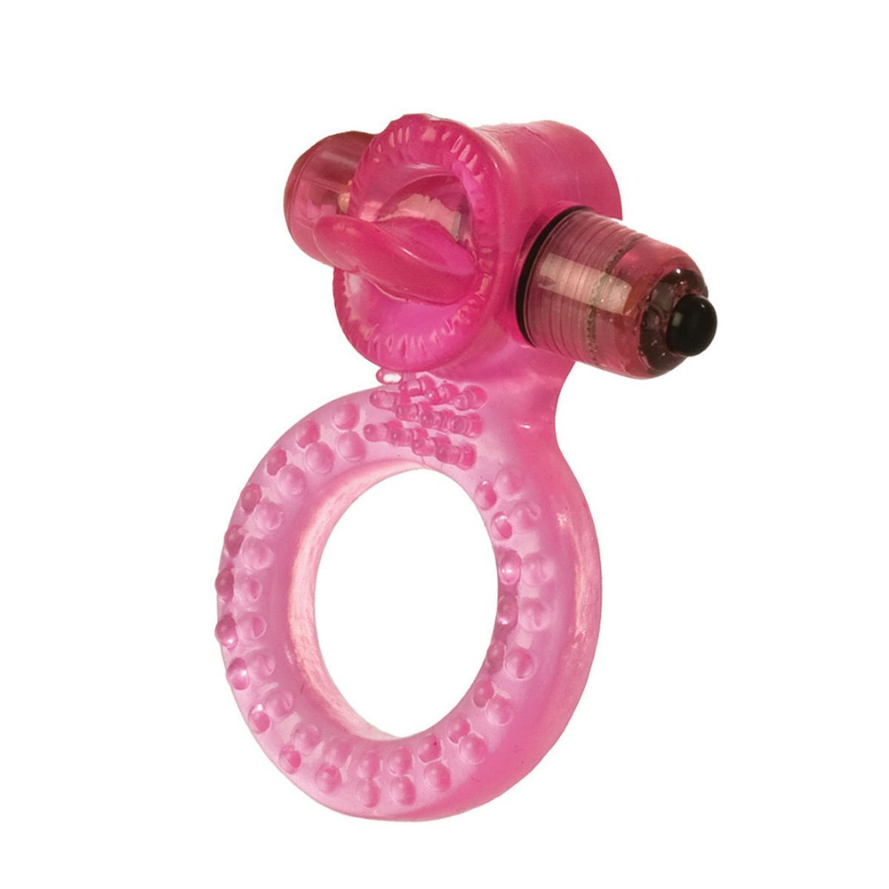 Кольцо с вибрацией Teaser Tongue (Цвет: розовый)