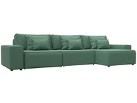 Диван угловой Лига-074 угол универсальный РОГОЖКА Амур 11 зеленый