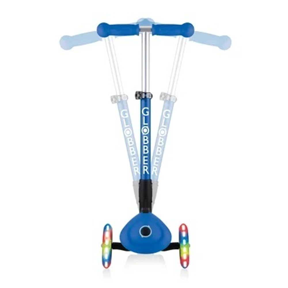 Самокат Globber Junior Foldable Lights, синий синий
