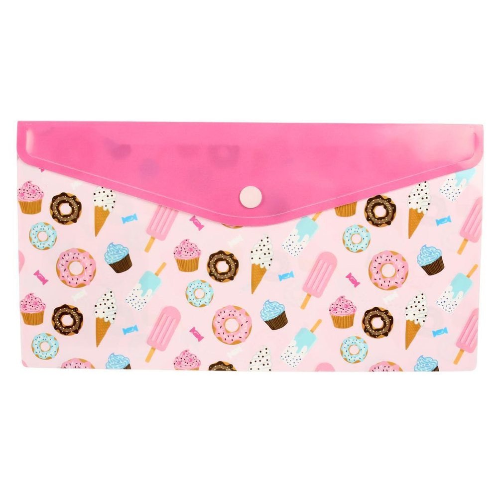 Папка д/документов на кнопке 26x14 "Мороженое" (Феникс+)