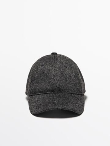 Massimo Dutti Кепка из рельефного фетра, серый