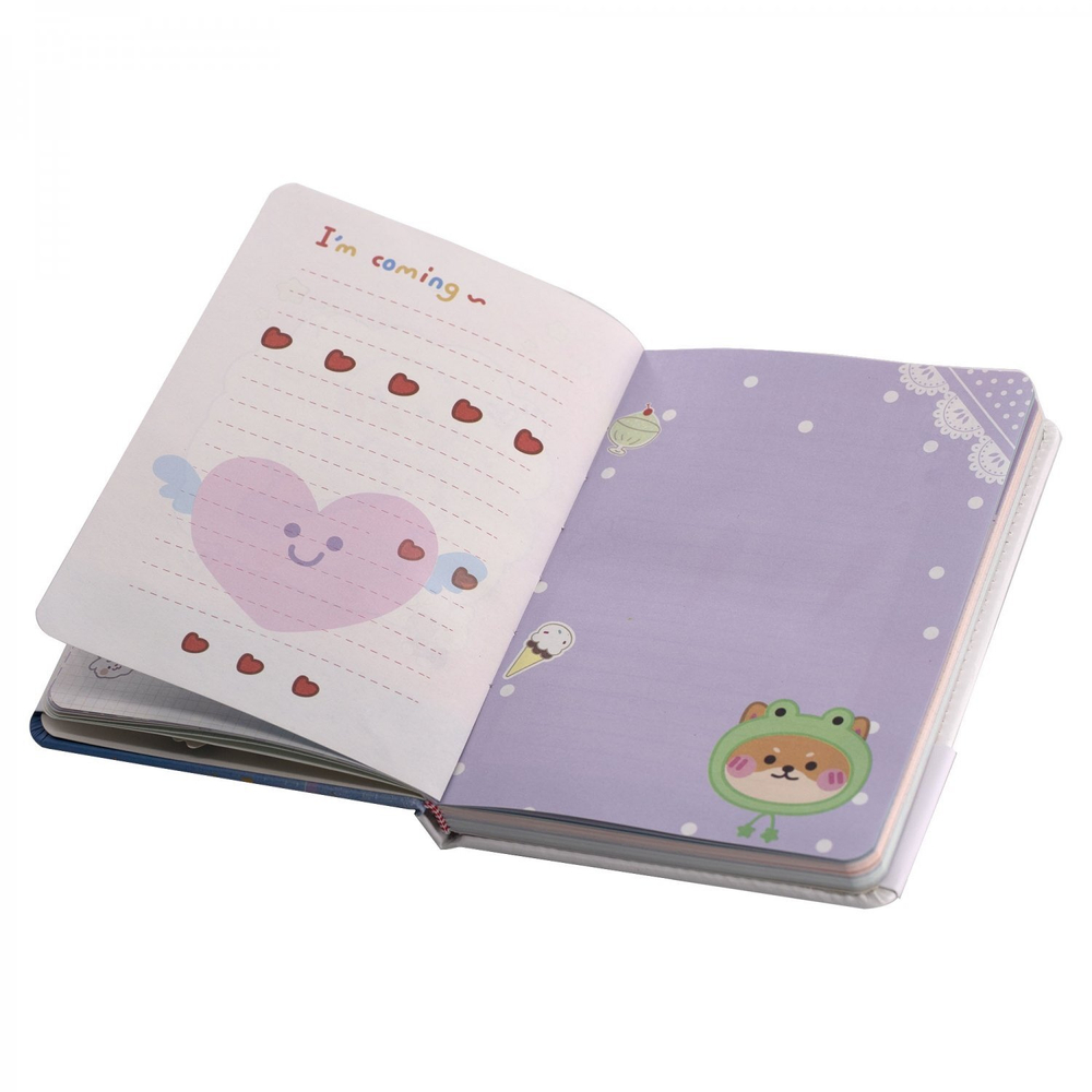 Записная книжка 13,0 см * 17,0 см , 7БЦ, Alingar, PU, поролон, тиснение, апплик на форзаце, клапан на магн, 112л., диз внутр. блок, "Кит-единорог"