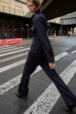 ZARA БРЮКИ ПРЯМОГО КРОЯ, МОРСКОЙ СИНИЙ