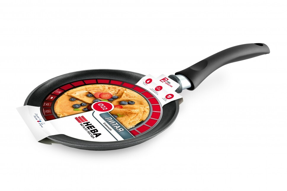 Сковорода д/блинов НЕВА МЕТАЛЛ ПОСУДА 6222 22см