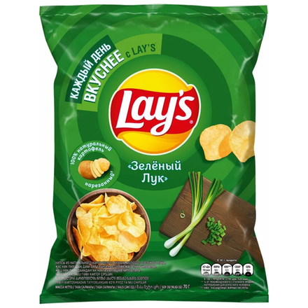 Чипсы картофельные LAY'S Зеленый лук 70 гр