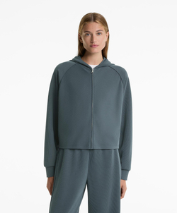 Oysho Куртка с капюшоном, антрацитовый/голубой