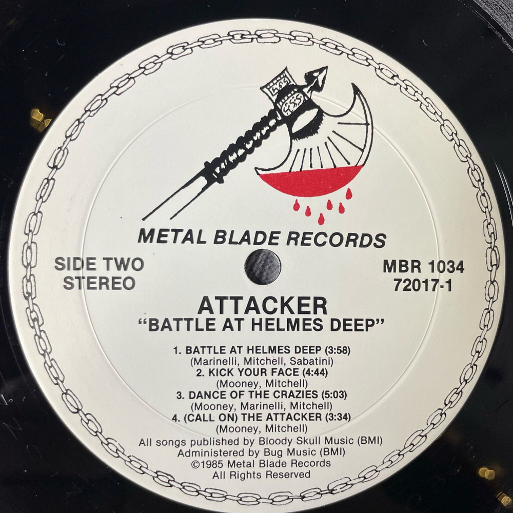 Винтажная виниловая пластинка LP Attacker Battle At Helms Deep (USA 1985)