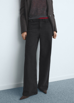 Джинсы с широкими штанинами и средней посадкой