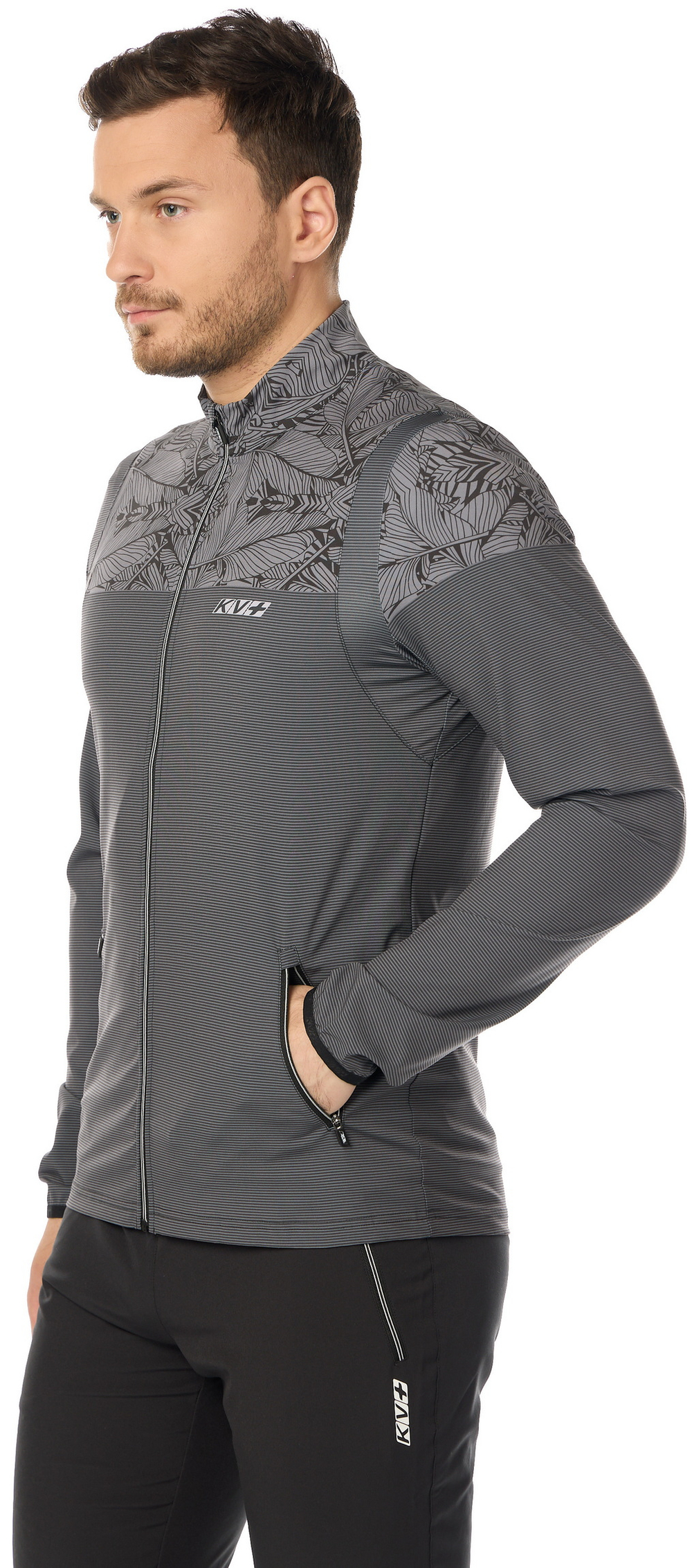 Куртка ветровка KV+ SPRINT jacket man, black/grey, 23S06.1