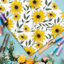 Ткань Барби крупные желтые цветы