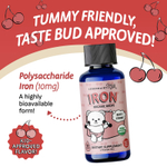 Legendairy Milk, Iron Organic Drops, для детей от 4 месяцев, вкусная вишня, 60 мл (2 жидк. Унции)