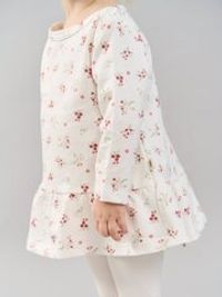 Платье туника с рюшей "Цветы" 0+