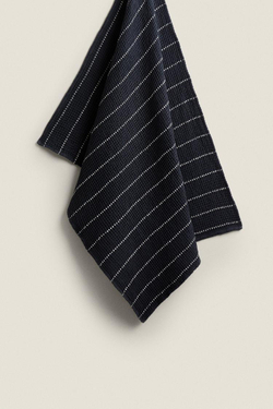 ZARA HOME ПОЛОСАТОЕ КУХОННОЕ ПОЛОТЕНЦЕ, СИНИЙ