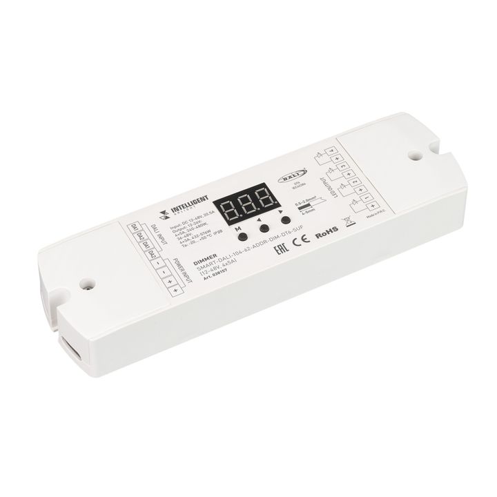 INTELLIGENT ARLIGHT Диммер SMART-DALI-104-62-ADDR-DIM-DT6-SUF (12-48V, 4x5A) (IARL, IP20 Пластик, 5 лет) 038157