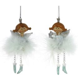 GAEM Украшение новогоднее "Ангелочек, L5 W3 H11 см, 2в.