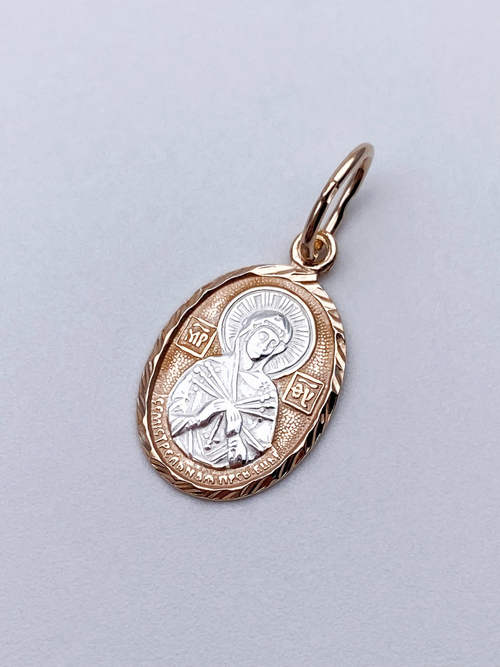 Образок из серебра/Позолота/С подвижным ухом/Семистрельная