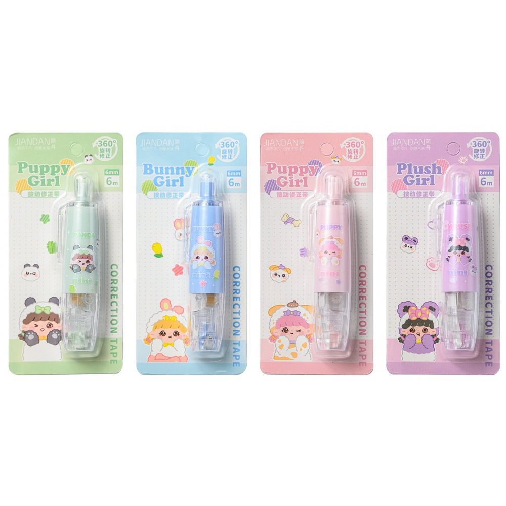 Корректирующая лента Basir, длина 6м, ширина 6 мм, объёмный корпус с рисунком, в индивидуальной упаковке