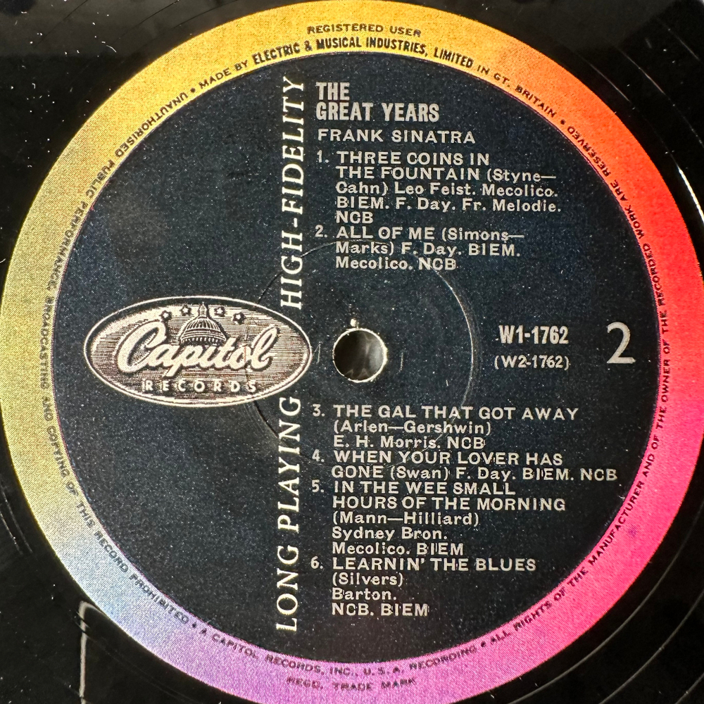 Frank Sinatra ‎– The Great Years 3LP (Англия 1962г.)