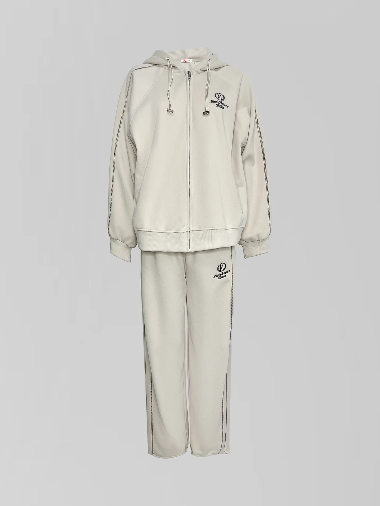 Спортивный костюм Kaixi KX25 на флисе из зип-худи и штанов с полосками по бокам