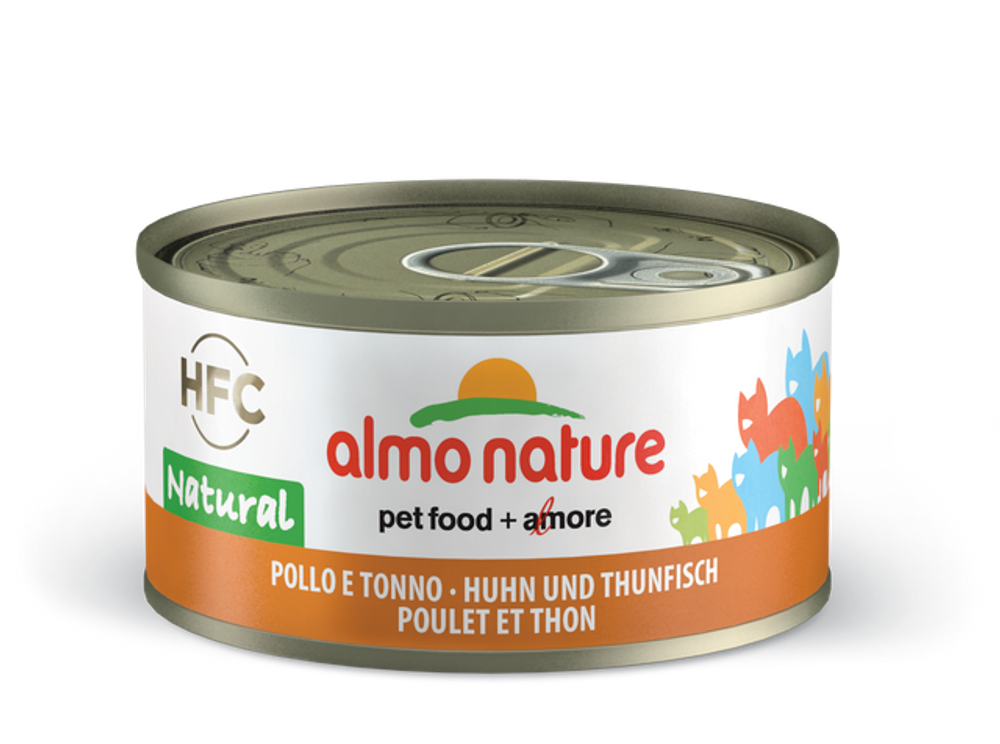 Almo Nature Консервы для Кошек с Курицей и Тунцом 75% мяса (HFC Adult Cat Chicken&Tuna) 0,07 кг x 1 шт.