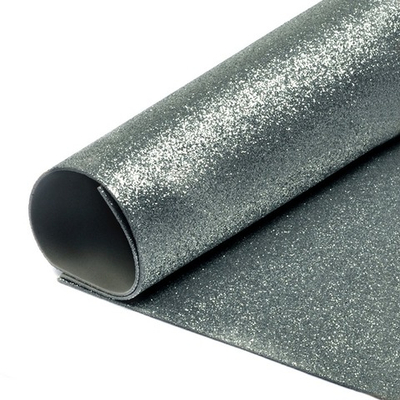 Фоамиран глиттерный, р. 20х30 см, 2 мм, тёмное серебро