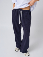 Штаны широкие с кантом из футера