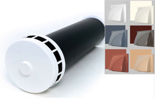 КИВ К2 125 1.0 м с пластиковым козырьком. Клапан Инфильтрации Воздуха