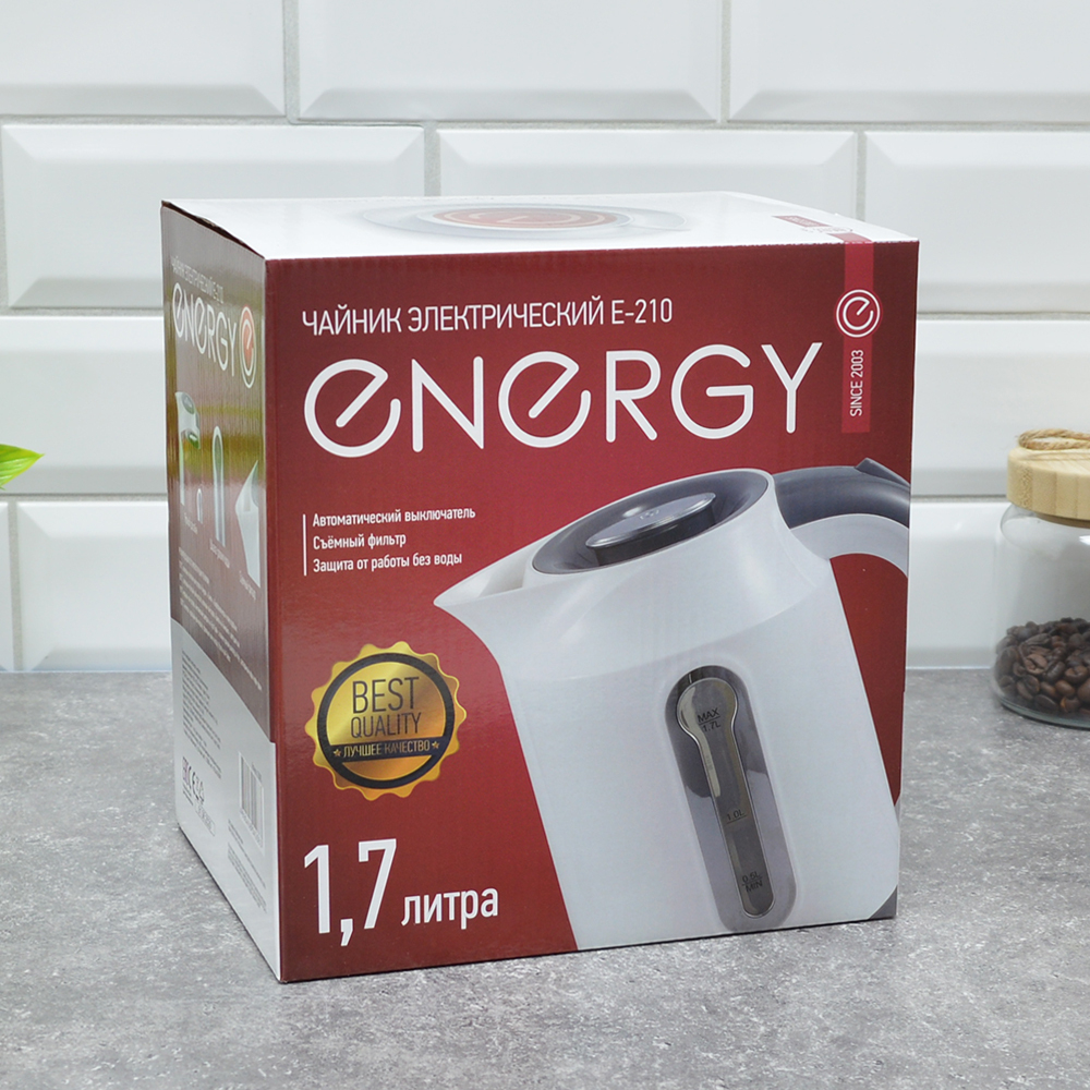 Чайник электрический 1,7л ENERGY E-210 диск белый