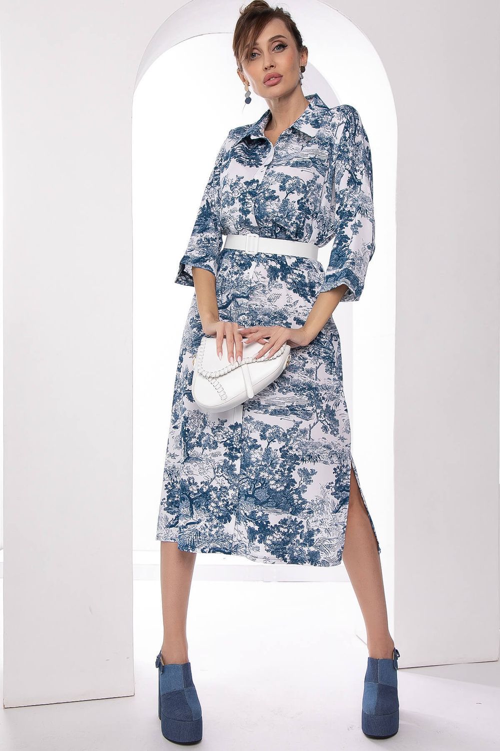 Платье "Сьюзан" (вайт/блю) П8161 LT Collection