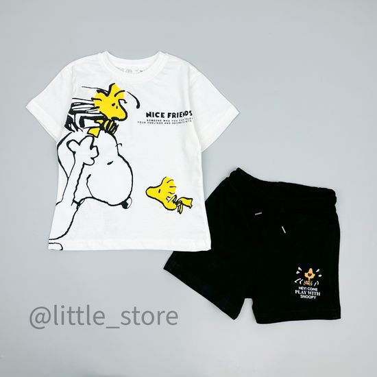 Комплект "Снупи" черный/белый