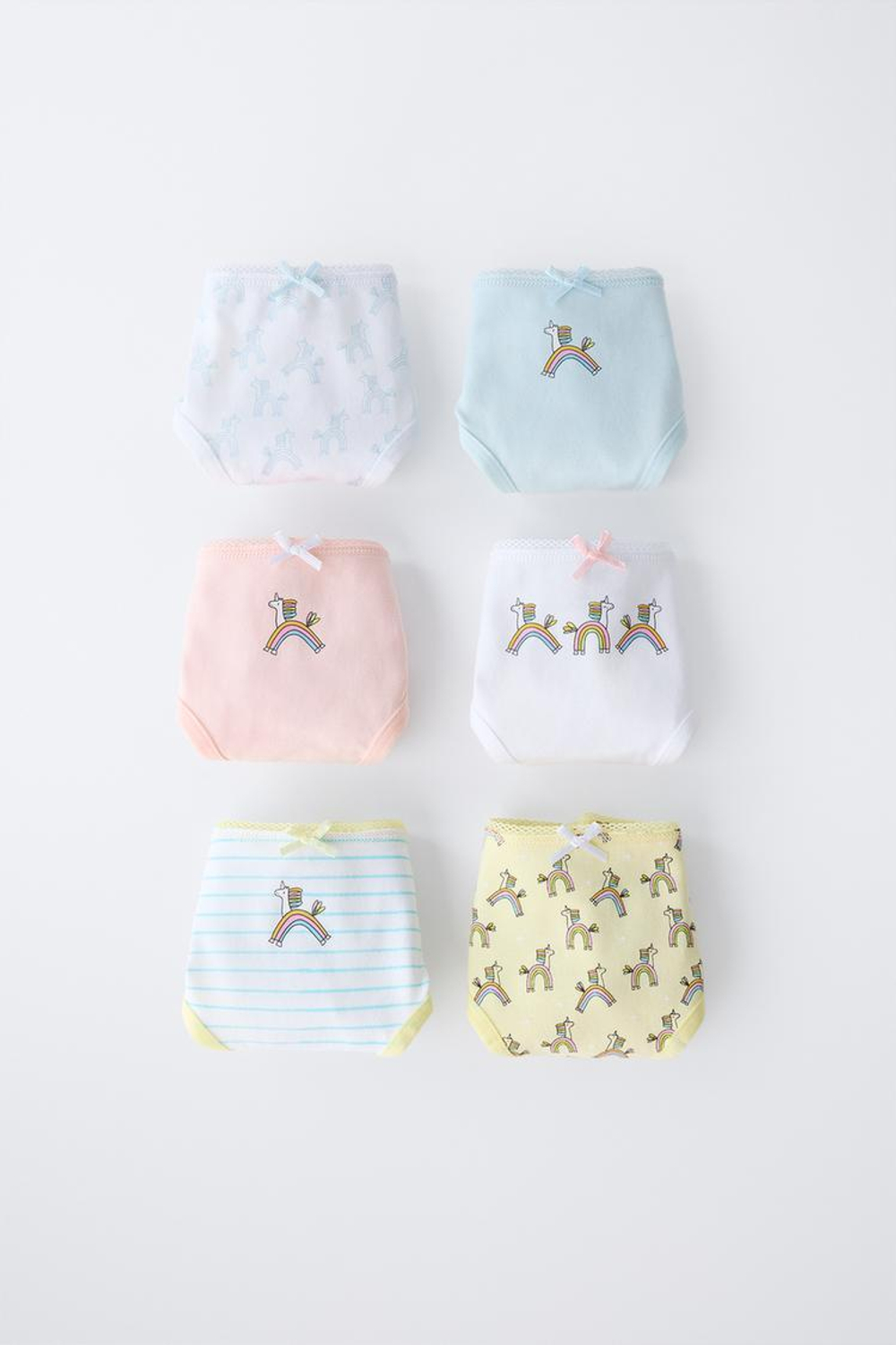 ZARA НАБОР ИЗ ШЕСТИ ТРУСОВ С ПРИНТОМ «ЕДИНОРОГ», РАЗНОЦВЕТНЫЙ