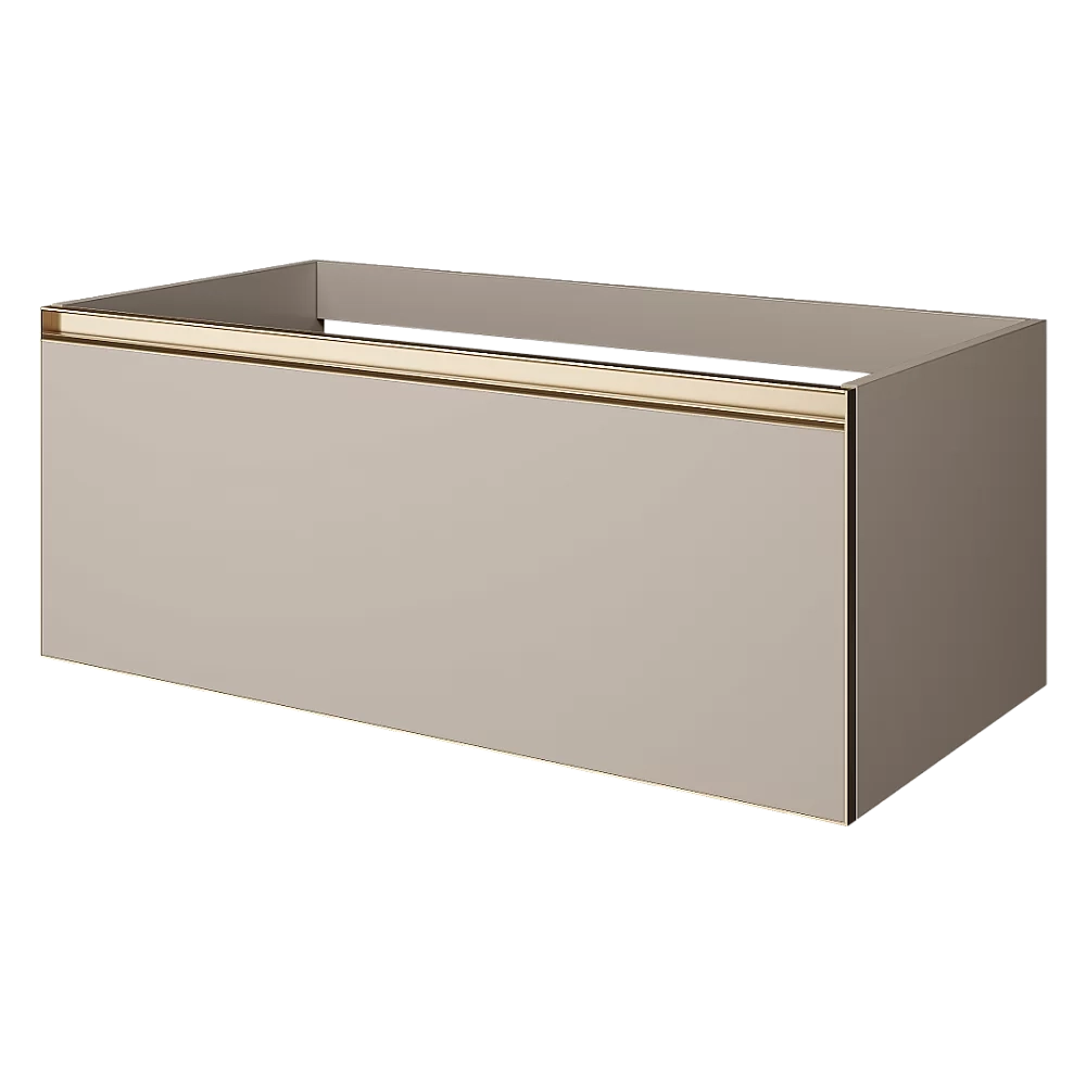 Тумба с раковиной и столешницей Armadi Art QUATRO 1 100 DAPHNE/профиль MATT GOLD