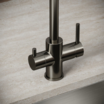 Смеситель для кухни Sancos Vela с краном для фильтра, вороненая сталь, SC4013GG