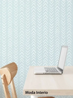 Обои винил на флизелине, геометрия на голубом, ковер, мешковина, метровые, для кухни, Arrow (Moda interio)