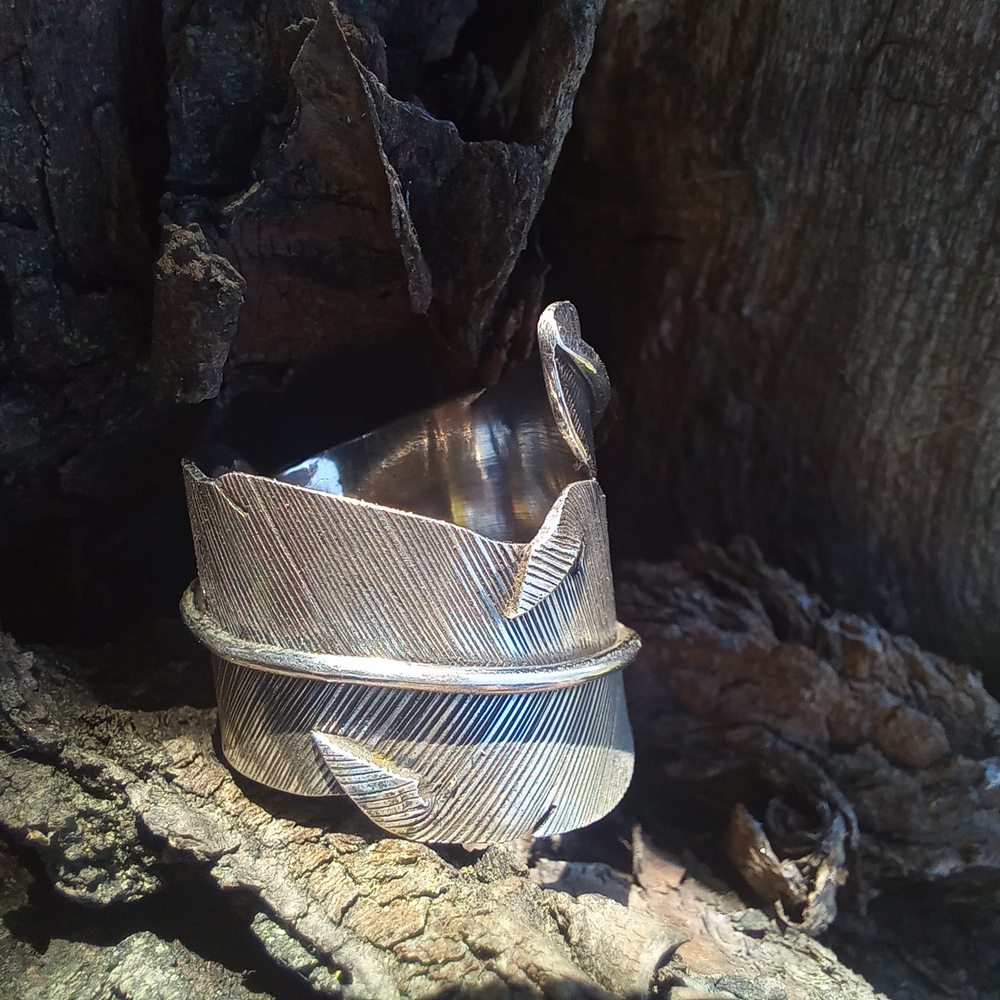 Кольцо ПЕРО, серебро