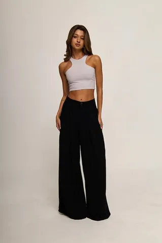 Кроп майка из хлопка серого цвета