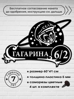 Адресная табличка с космонавтом (Гагарин), 60х41 см.