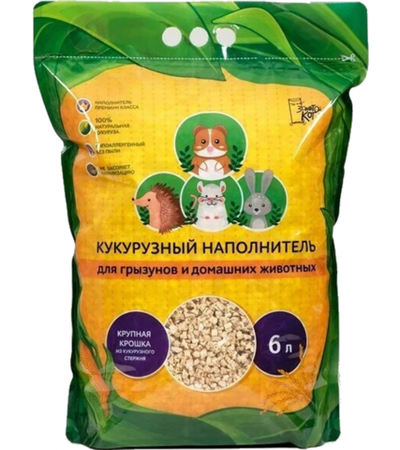 Наполнитель кукурузный для грызунов "Золотой кот" 6л.