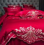 Постельное белье Сатин Гладкокрашеный Вышивка Делюкс DHC002