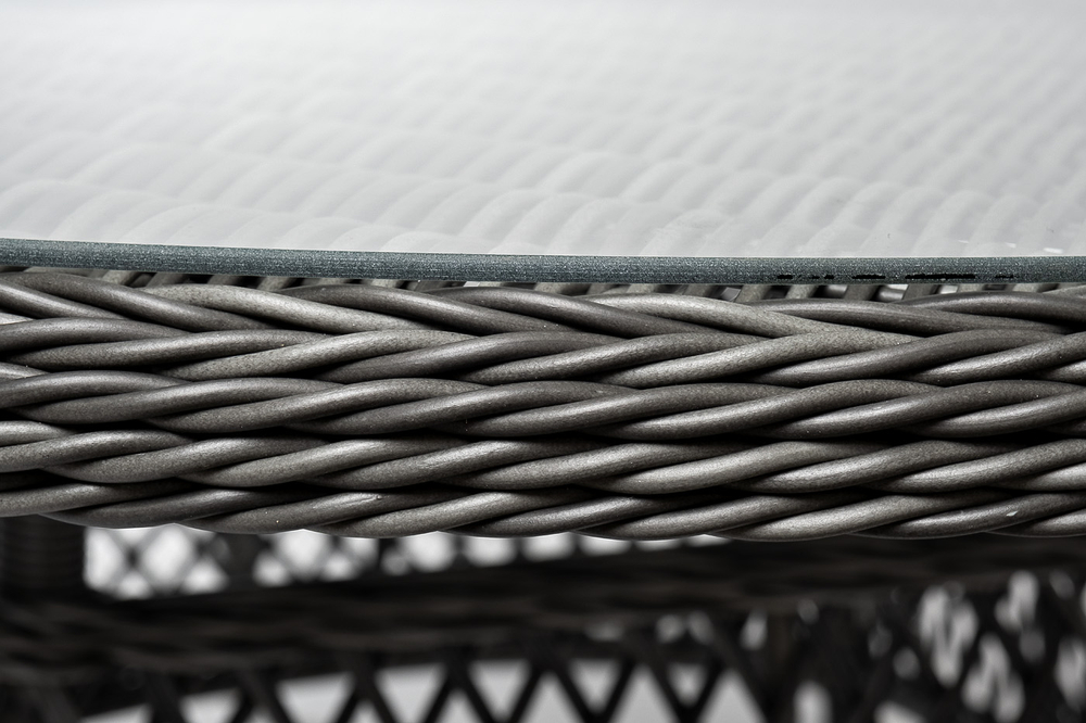 "Дольче" обеденная группа из искусственного ротанга, цвет графит