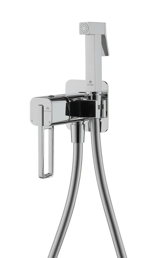 12157 Смеситель встраиваемый с ГИГ. душем (ХРОМ) GANZER (10/1шт)