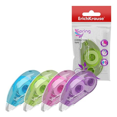 Корректирующая лента 5 мм х 6 м, ErichKrause Spring, европодвес, микс