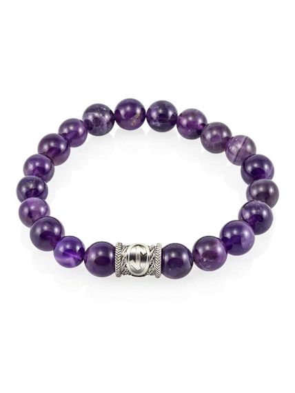 Фото браслета с бусинами из фиолетогого аметиста