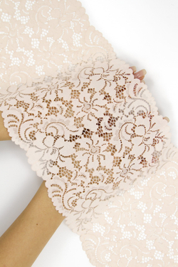 Эластичное кружево жасмин ширина 17 см