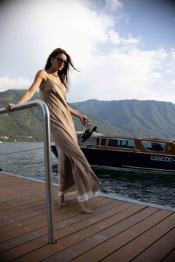 Комбинация двусторонняя шампань-белая макси