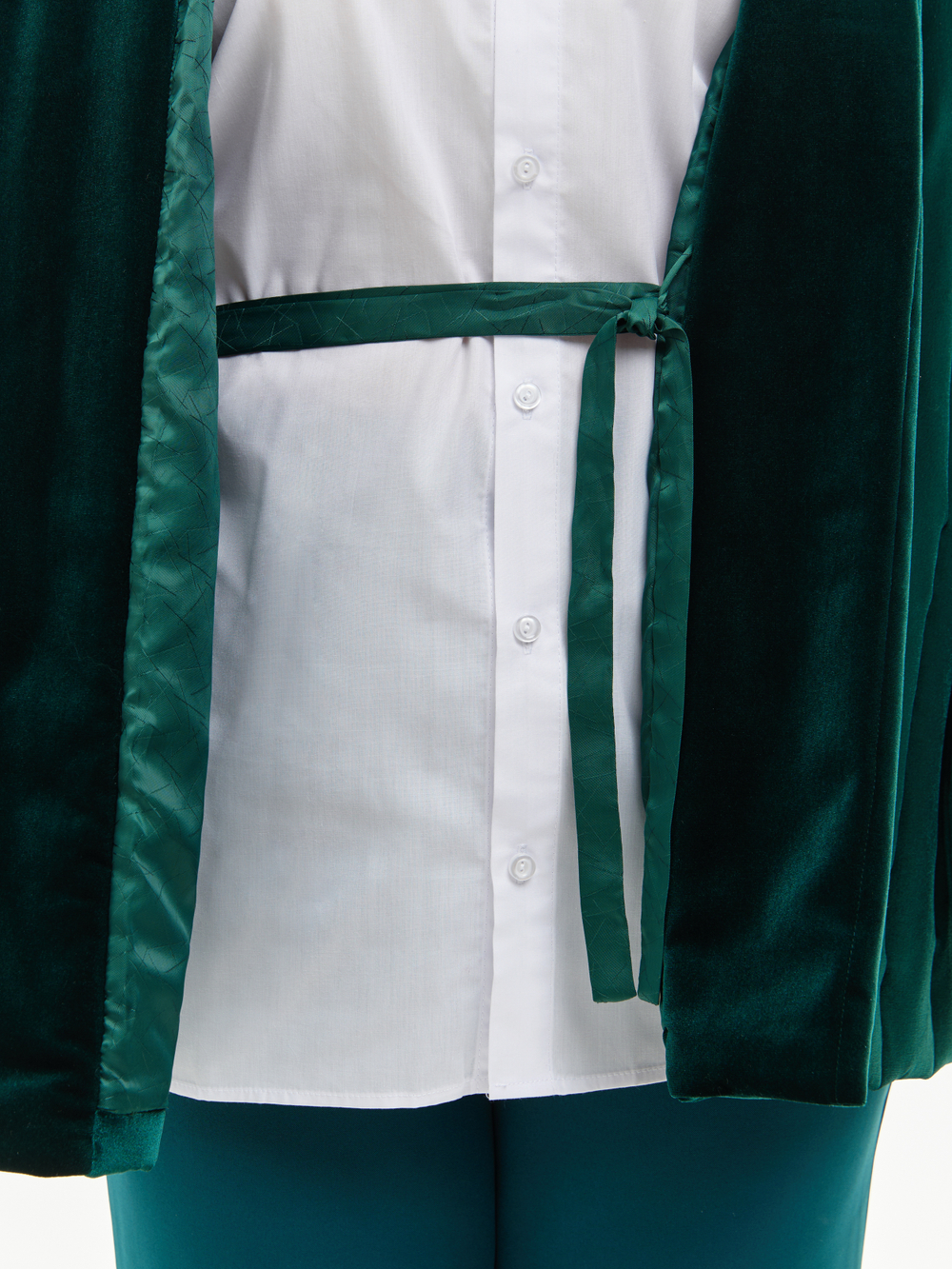 Утепленное кимоно (изумрудный)