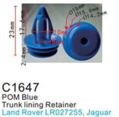 Клипса для крепления внутренней обшивки а/м Крайслер/ Линкольн/ Ленд Ровер пластиковая (100шт/уп.) Forsage клипса C1647(Chrysler/Lincoln/Land Rover)