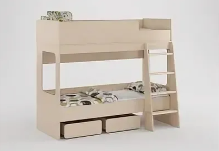 Двухъярусная кровать КарИВи Л-38  Дуб Молочный  Дуб Молочный