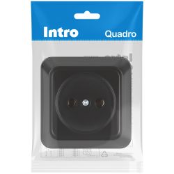 Розетка Intro Quadro 2-201-05 без заземления IP20 16А-250В ОУ антрацит | Intro