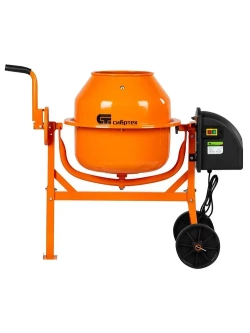 Бетономешалка строительная СИБРТЕХ БСЛ-63, 63 л объем бака и 300 Вт мощность, стальной перфорированный венец и усиленная рама, разъемный узел оси барабана, бетоносмеситель 95469
